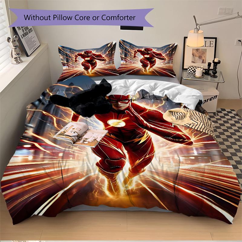 3pcs Flash Speed Bedding Set, Soft Polyester Duvet Cover and Pillowcases Machine Washable Seasons All Suitable & Guest Room Decor270