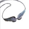 Vintage Angel Wings Feather Choker Big Pendant Aesthetic Link Chains Statement Necklace for Women Collar Wedding Tribal Gift
