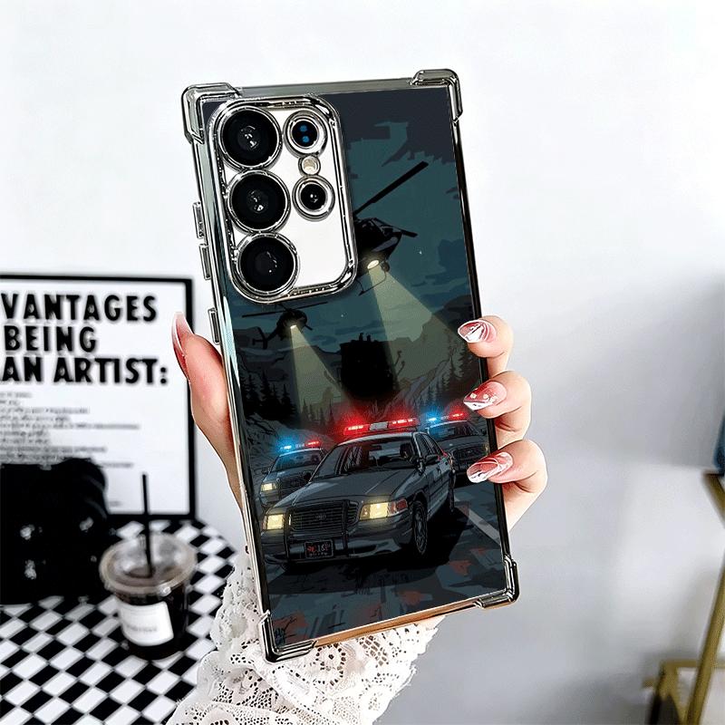 Police FBI ID Card Swat Soft Phone Case For Samsung Galaxy S26 Ultra S25 Edge S24 FE S23 Plus S22 S21 + S20 Plating Anti-Fall Fu