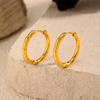 New 18k Gold Titanium Steel Ear Buckle Simple Light Luxury High Sense 111 Stainless Steel Earrings Plain Ring Earrings Women