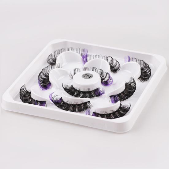 Yousheng 1 Box False Eyelashes Dramatic 3D Effect Colorful Colored Russian Strip Lashes Eyelashes Extension Make Up for Female