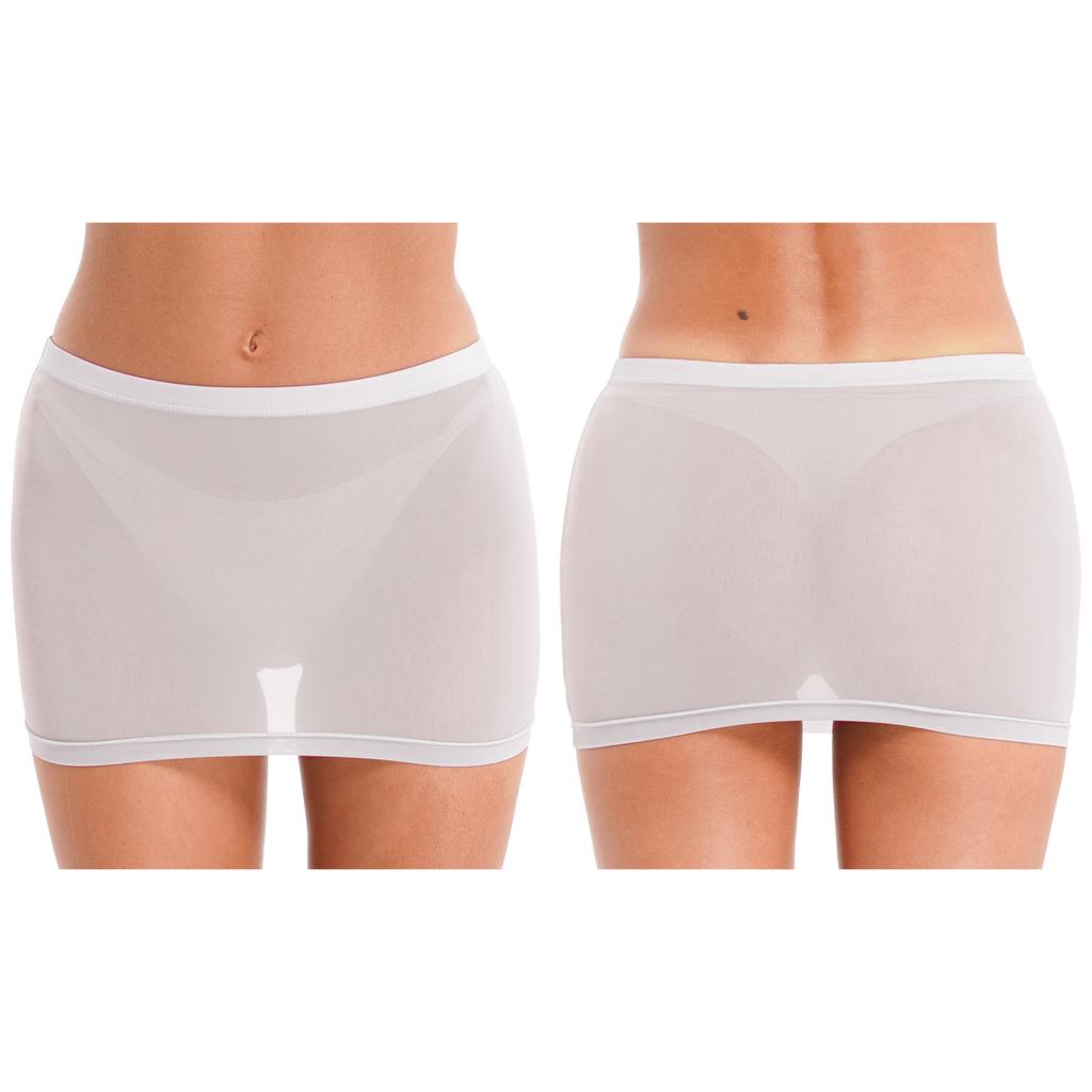 Women's Stretchy Basic Stretchy Bodycon Micro Short Mini Club Skirt Semi See Through Pencil Skirt