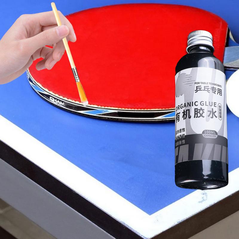 100ML Professional Table Tennis Rubber Glue Ping Pong Racket Speed Glue with Brush Rubber Adhesive & Cleaner for School Office