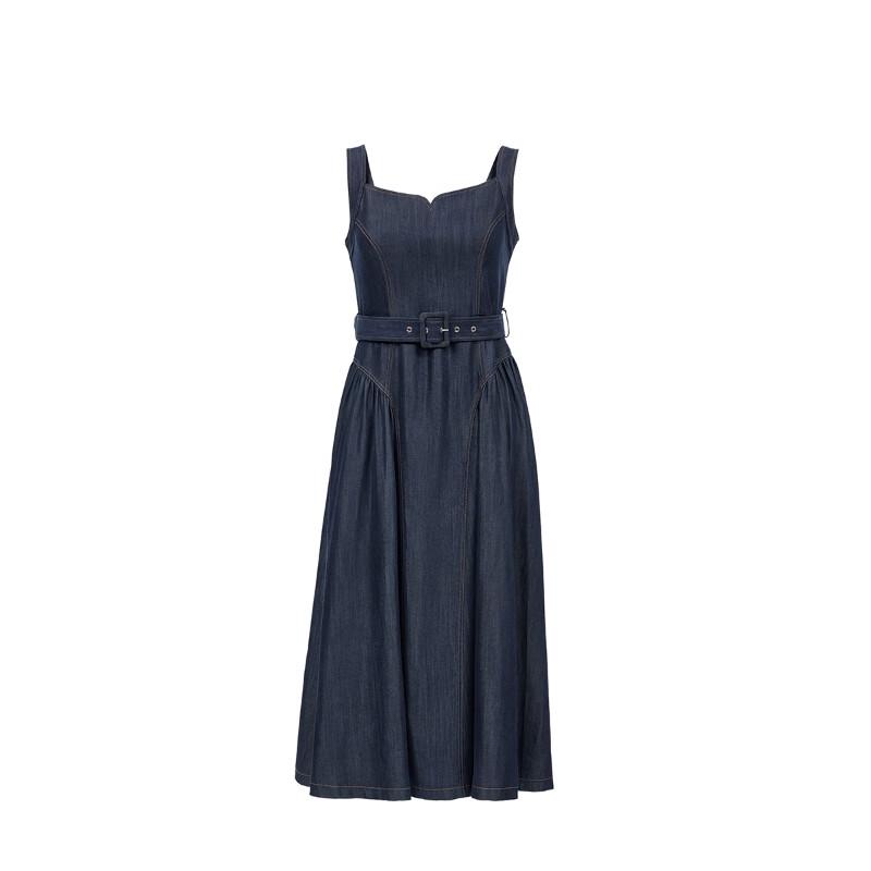 Veromoda Elegant Lyocell Sleeveless Belted Midi Dress