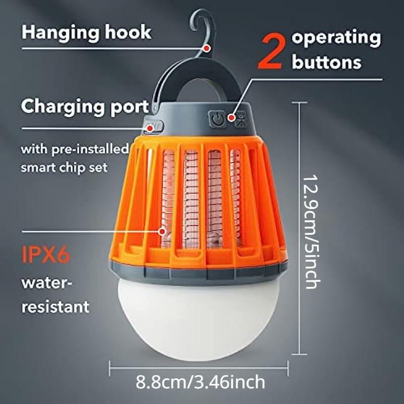 1 elektronická žárovka pro kontrolu komárů USB dobíjecí, vodotěsná LED žárovka proti komárům