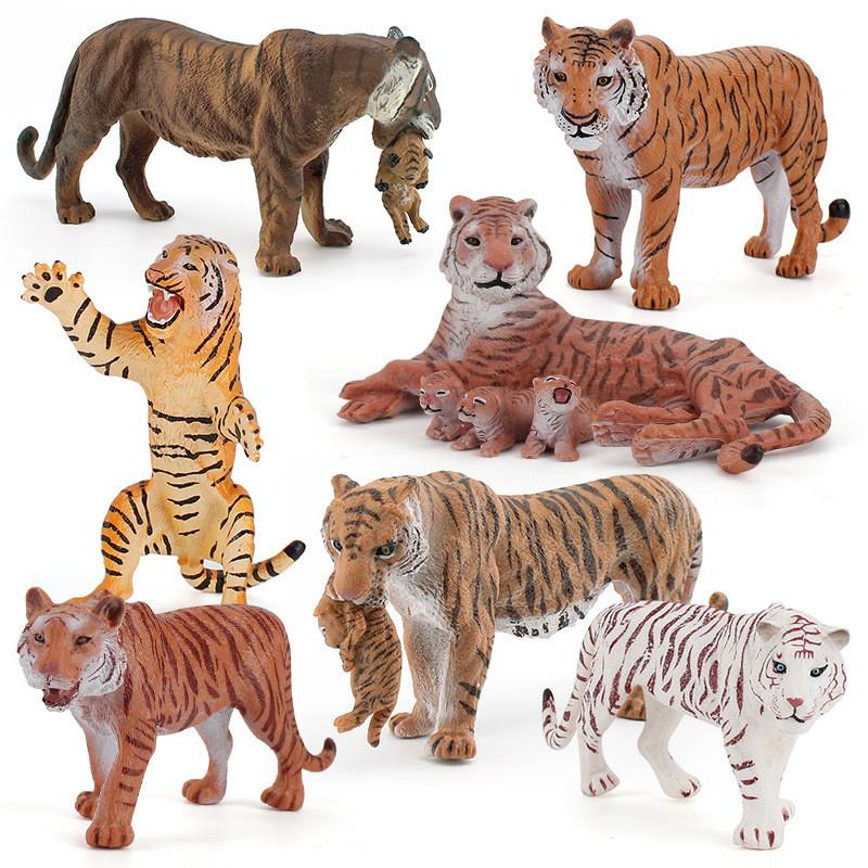 Authentic Forest Animal Pvc Tiger Figurine With Detailed Design For Nature Scene Decoration