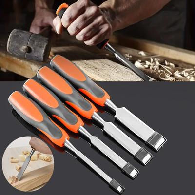 4 adet/takım Ahşap Oyma Seti Profesyonel CR-V Ahşap Keski Aleti Çelik Çarpma Kapağı Ahşap İşleme Oyma Oyma DIY El Aletleri