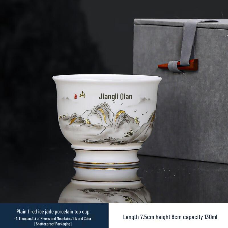 Chaxun 'Thousand Li Rivers & Mountains' & 'Suet Jade Arhat' Teacup Set