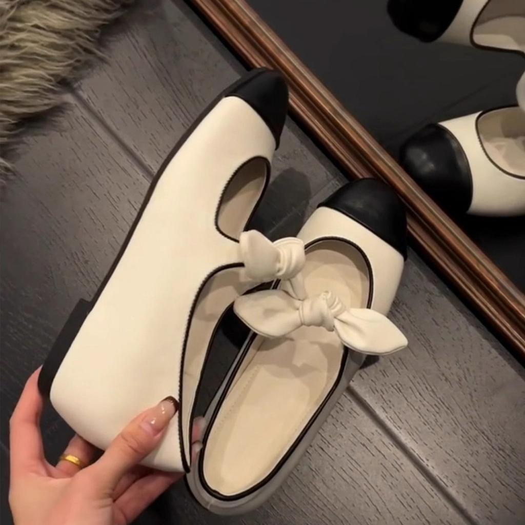 Inner height increase 5cm small fragrant Mary Jane ballet flats French high-end single shoes women's autumn.