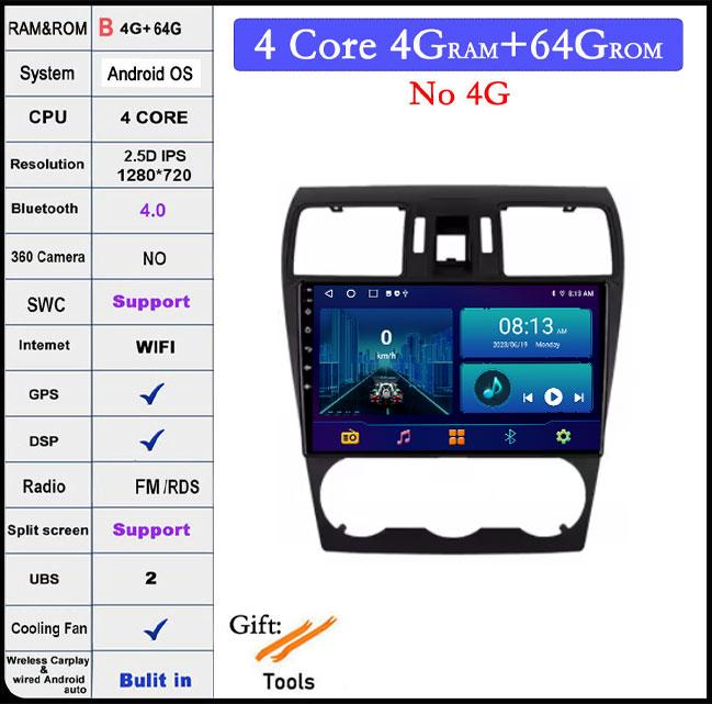 9 Inch For Subaru Forester 4 SJ XV WRX 2012-2015 DSP Android 14 Car Radio Multimedia Video Player Navigation Stereo GPS Monitor