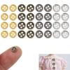 50st 6mm Miniknappar 4 Hål Metall Blandade Färger Runda Brödknappar Dockknappar för DIY-syning Blyth Dockkläder