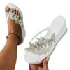 Shiny Crystal Wedge Slippers for Women Fashion Platform Sandals Woman Thick Sole Rhinestone Butterfly Party Shoes
