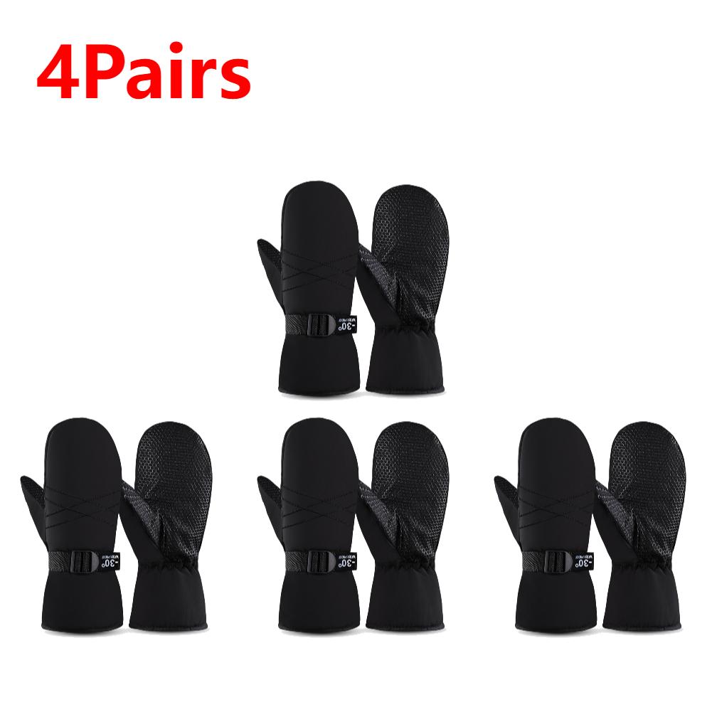 Ski Mittens Waterproof Snow Gloves Thermal for Men Women Windproof Lining Adjustable Wrist Strap Snowboarding Winter Gear