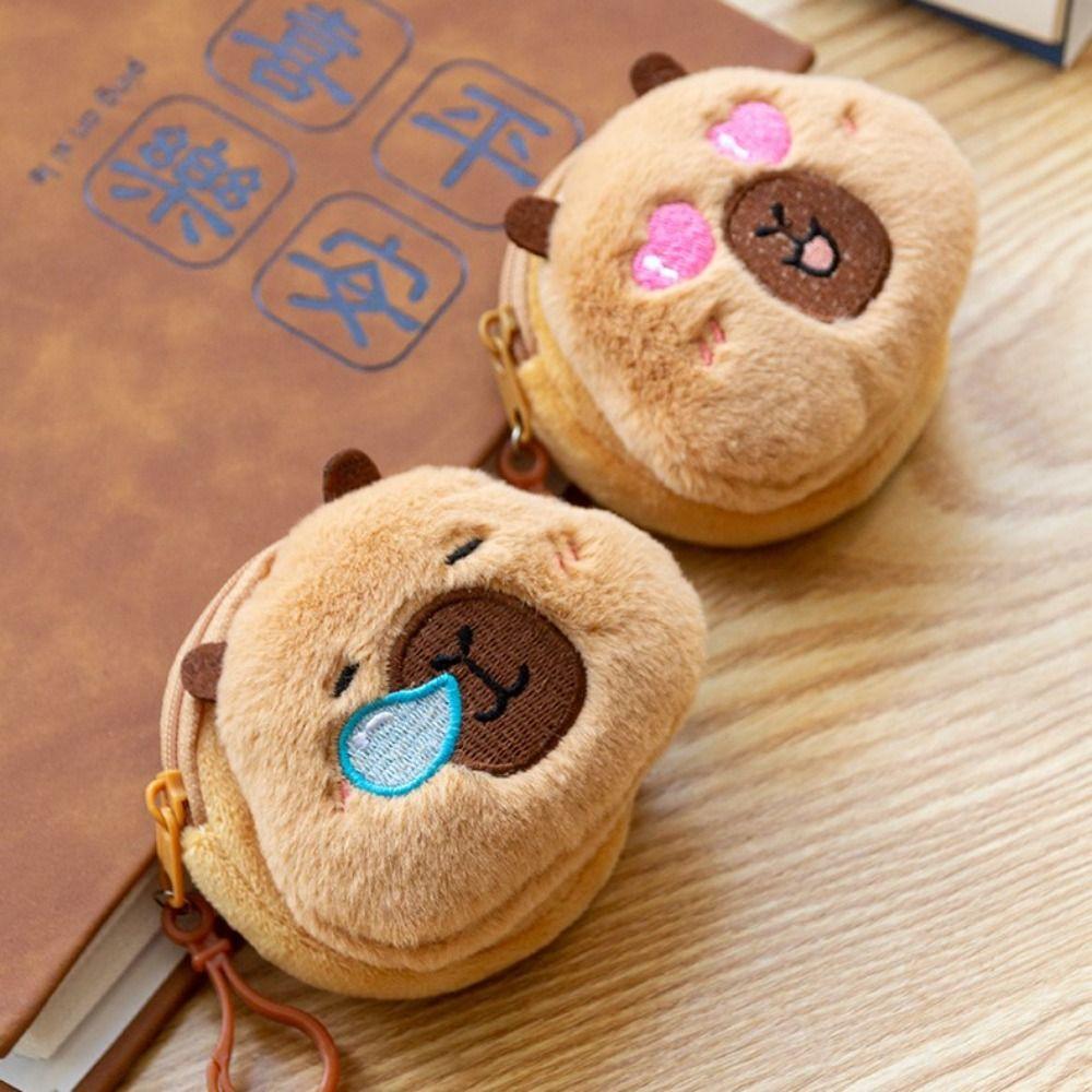 Bag Pendant Capybara Plush Purse Bag Zipper Capibara Earphone Case  Travel