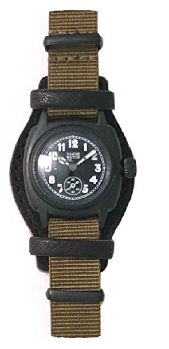 WATCH COUSSIN COAL MIL Call Wristwatch with Leather Base [VAGUE Co.] (Cushion Mill) GUIDI&ROSELLINI CO-S-007-09BK Women s