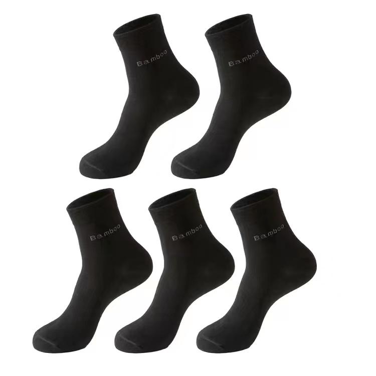 5Pairs/Lot New Men's Socks Natural Bamboo Fiber Socks Casual Business Antibacterial Breathable Mid Tube Socks Men's FastShipping