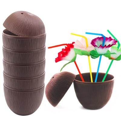 1 bucată ceașcă de nucă de cocos pentru cocktailuri Hawaian Party Sticla de băutură din plastic 56g