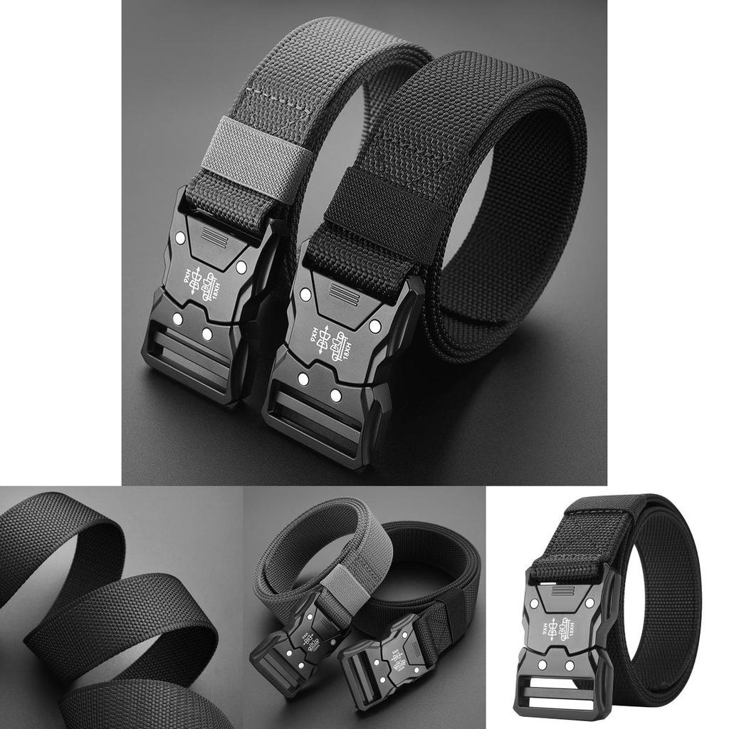 Fashionable Alloy Buckle Men Nylon Woven Waist Belt For Students And Casual Wear