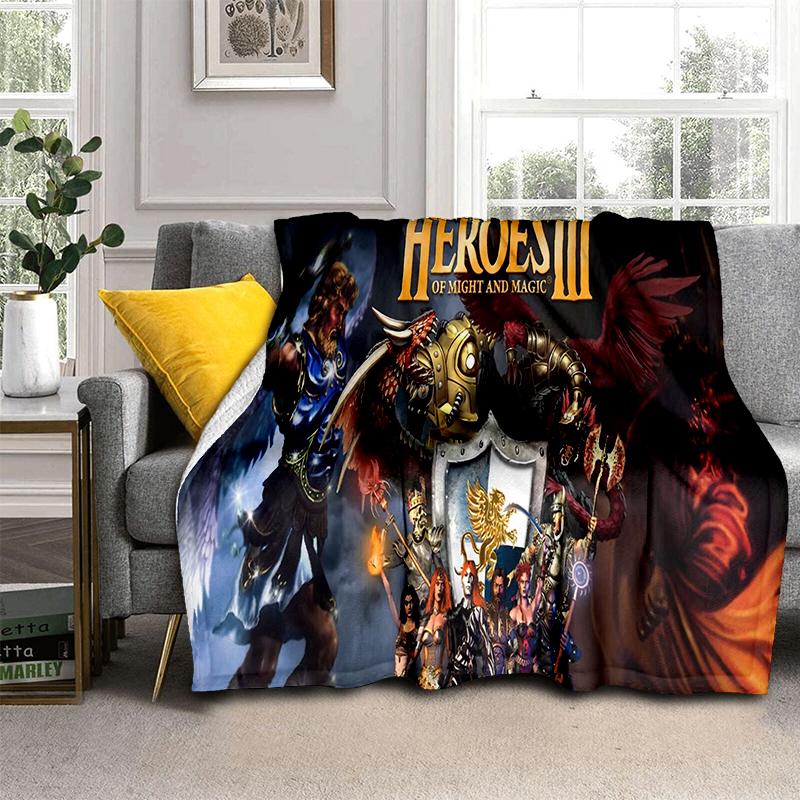 

Скриня зі скарбами Герої Меча та Магії Стиль Карти 29 Нова Ковдра HOMM3, М яка Плетена Ковдра для Дому Спальні Ліжка Дивана Подорожей Дитини 75x90cm