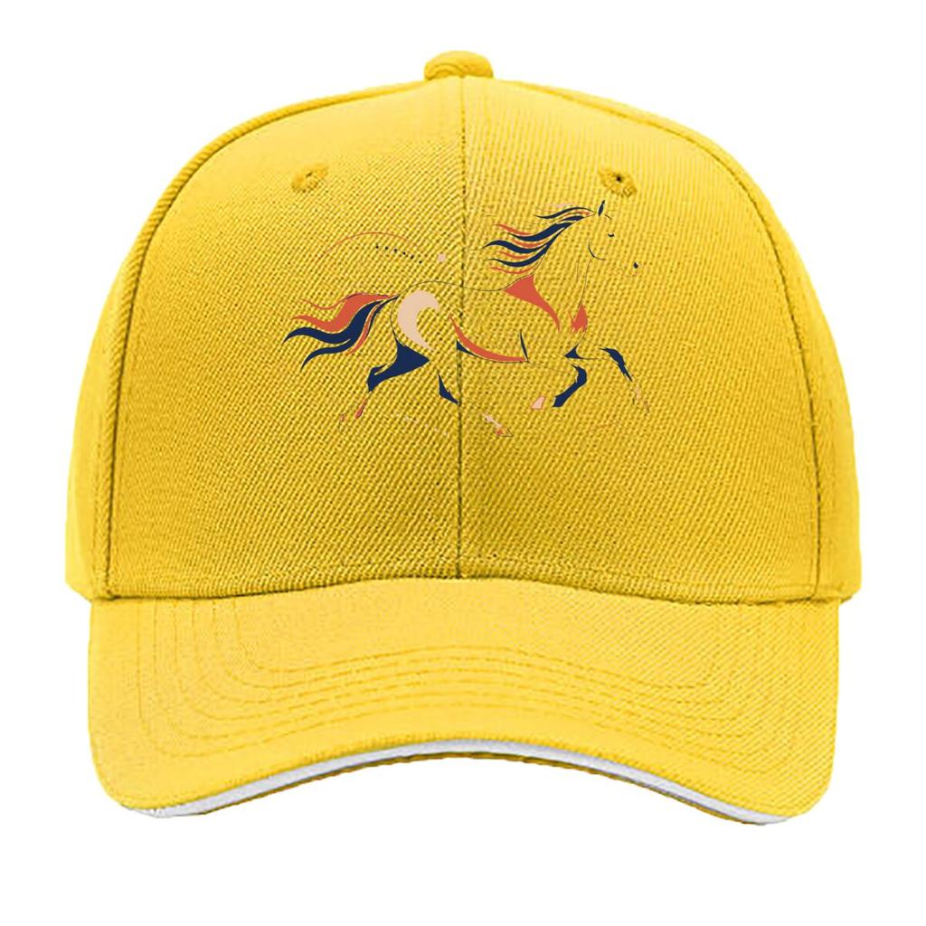 Abstract Running Horse Line Art Sandwich Baseball Cap Sun Cap Outdoor Workouts Hat