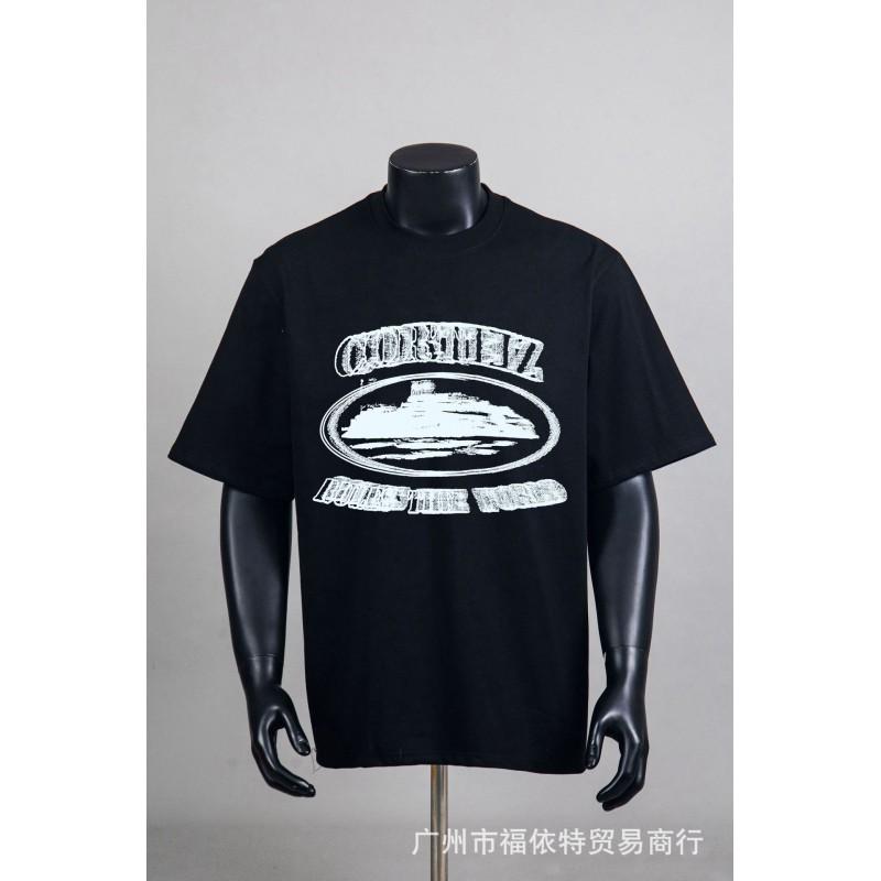 Corteiz Alcatraz Vintage Print T-Shirt Herren Damen Streetwear Lockerer Schnitt Kurzarm Tee