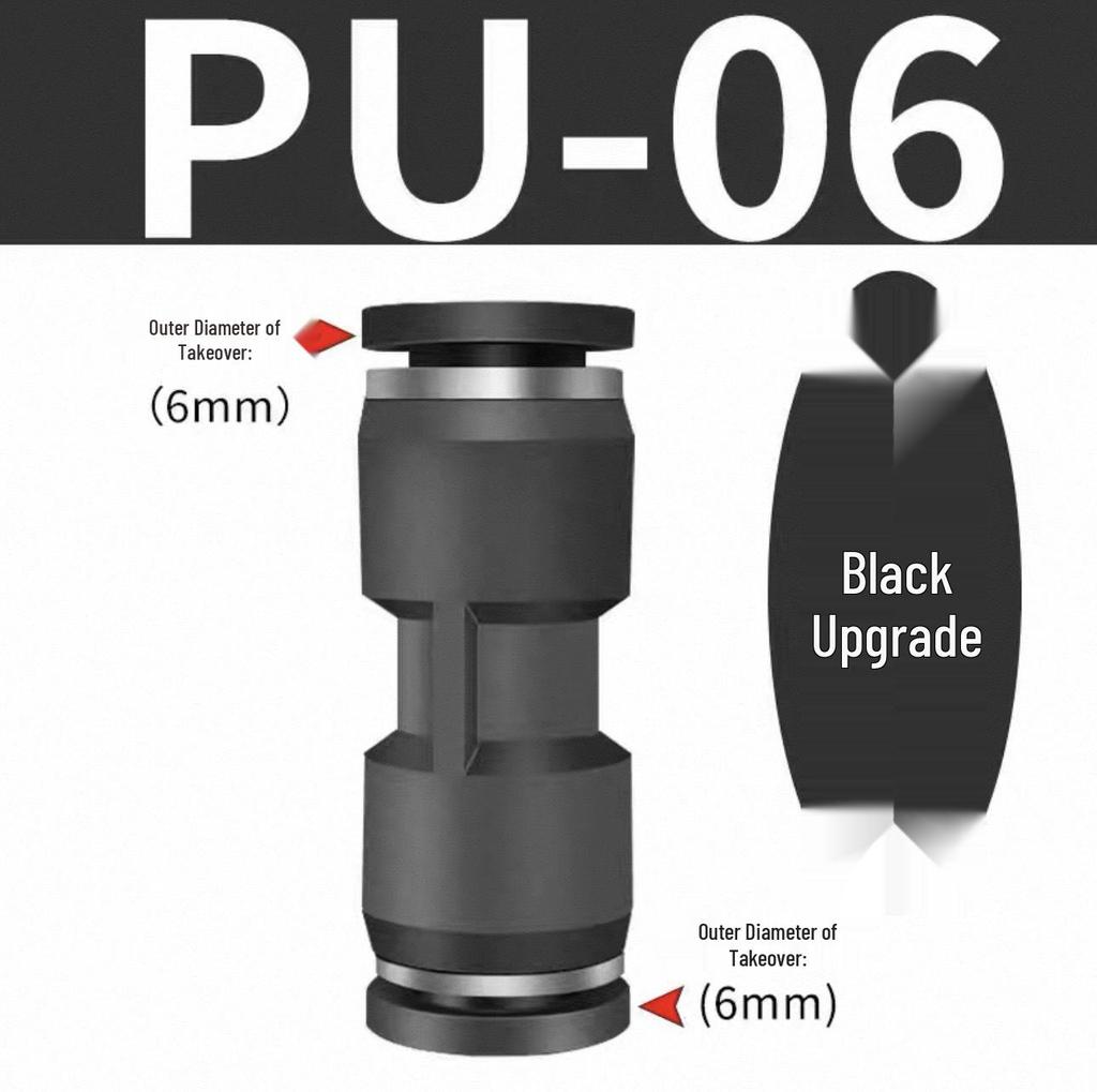 Pneumatic PU-4/6/8/10/12 Straight Air Hose Quick Connector for High-Pressure Air Compressors