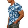 Herenmode T-shirt met V-hals en korte mouwen en print