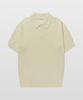 MANNERGRAM Textured 100% Cotton Polo Short Sleeve Knit Cream