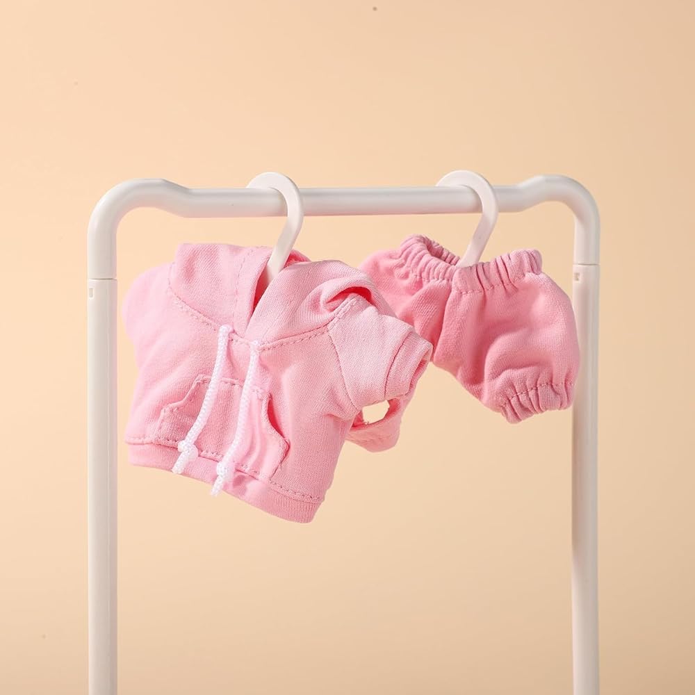 Roupas de Boneca Cimoon Conjunto de Moletom Rosa para Brinquedos de Pelúcia de 15cm e 17cm Fantasia Fofa Roupa Acessório