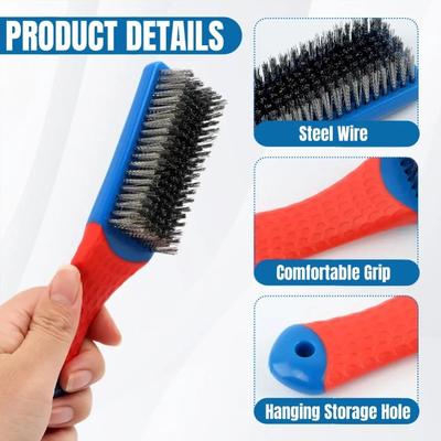 Stainless Steel Wire Brush for Paint and Rust Removal, Wooden Handle Fish Scale Brush, Plastic Handle Brush for Antique Items and Stain Removal