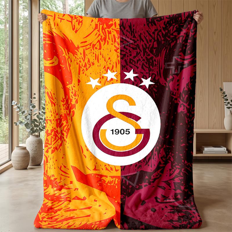Galatasaray Fußball-Thema Decke Weiche Flanelldecke Plüsch Überwurf Gemütliche Sofa-Bett-Decke für Wohnkultur