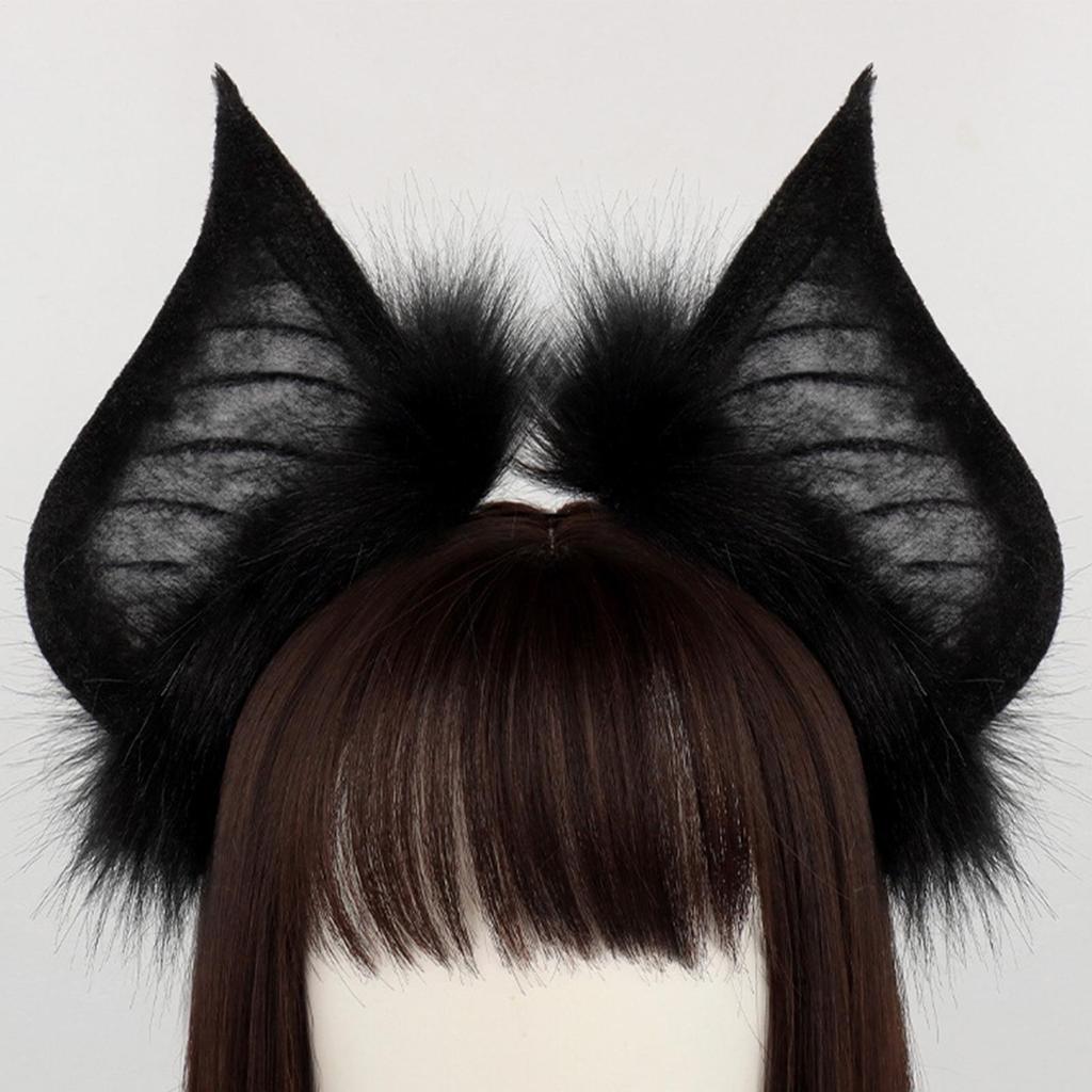 2025 Halloween Bat Headband Gothic Bat Ears Hair Band Masquerade Party Headdress for Role-Play Photoshoot Stage