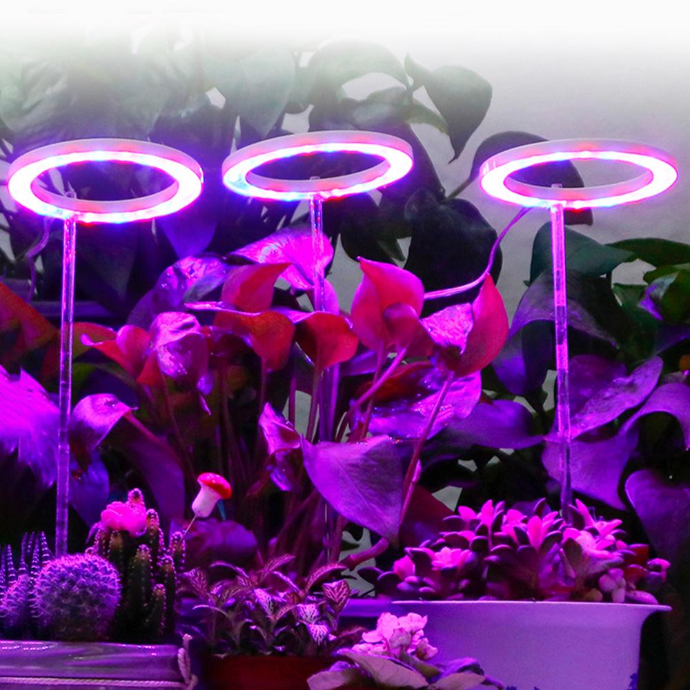 Lampada LED Full Spectrum Per Piante Con Timer 3/9/12 Ore – 48 LED, 3 Colori E 9 Livelli Di Luminosità, Adattatore USB