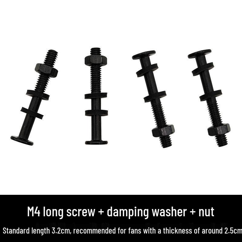 Custom PC Case Fan Hand-Tightened M4 Screw with Nut - Shock-Absorbing Long Fixing Screw
