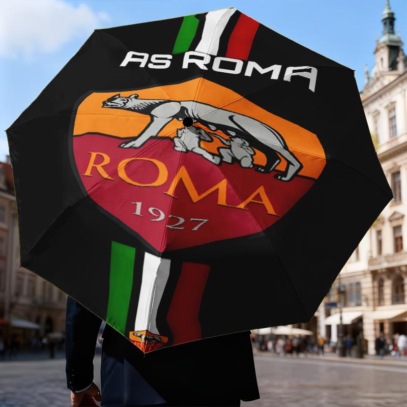 1PC AS Roma1 Football club Printed Umbrella Folding umbrella, automatic umbrella 8-Frame for Travel, camping Fan gifts Christmas Gifts
