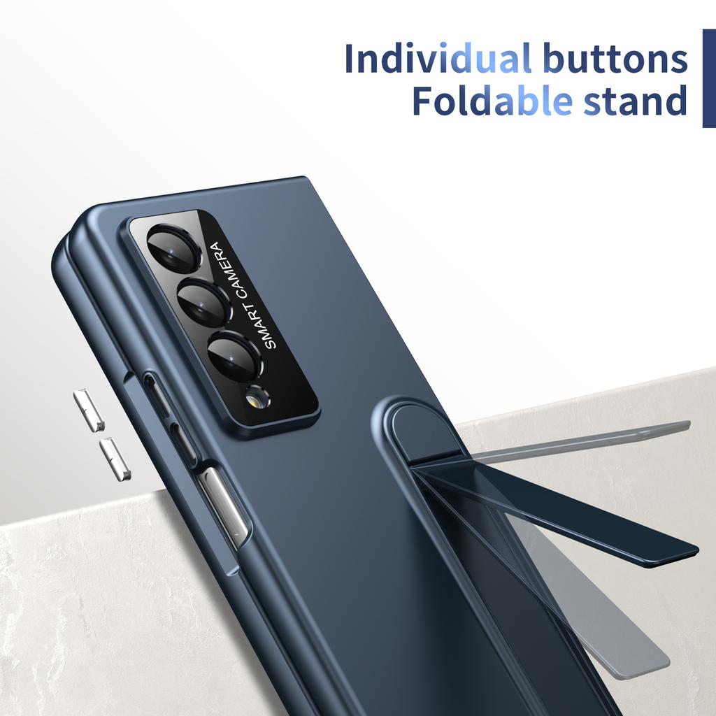 For Samsung Galaxy Z Fold4 5G Case Foldable Kickstand Skin-Touch PC Phone Cover Built In Screen Protector
