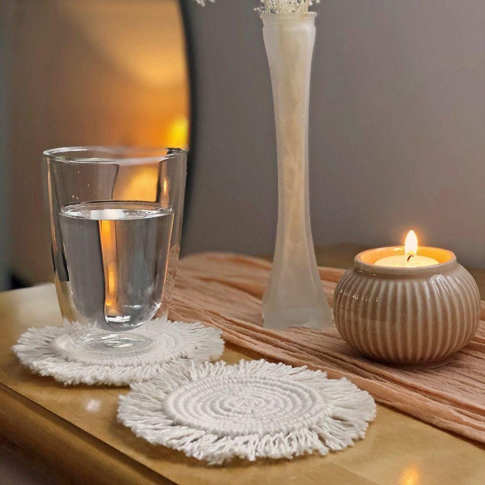 Tassels Water Cup Mat Absorbent Insulated Dining Table Mat Boho Coaster Tabletop Protection