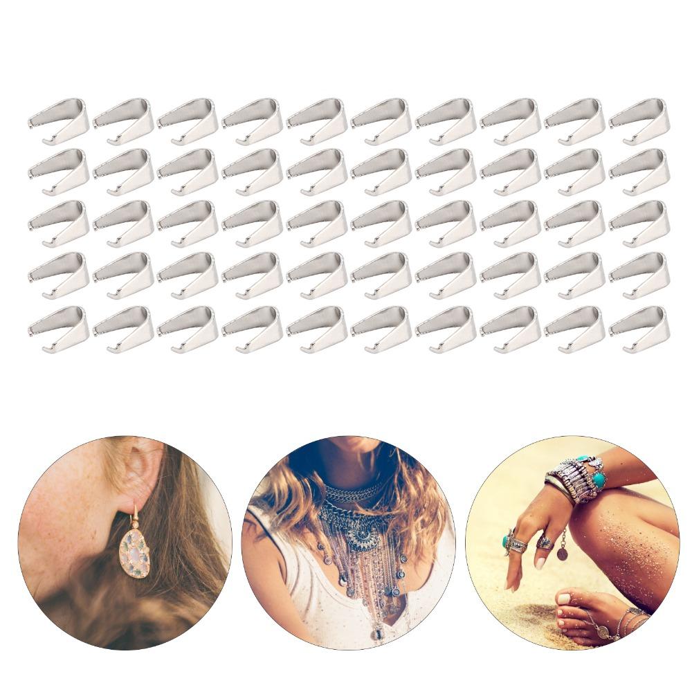 500pcs Exquisite Pinch Clips Stainless Steel Pendant Clasps Pendant Connectors  Craft Making