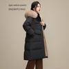 SNOWFLYING Women's Long Fox Fur Collar Thick Down Jacket