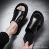 Straight Shoes Slippers Men's Leather High-end Trendy Brand Outer Wear Household Wear-resistant Foot Flip-flops