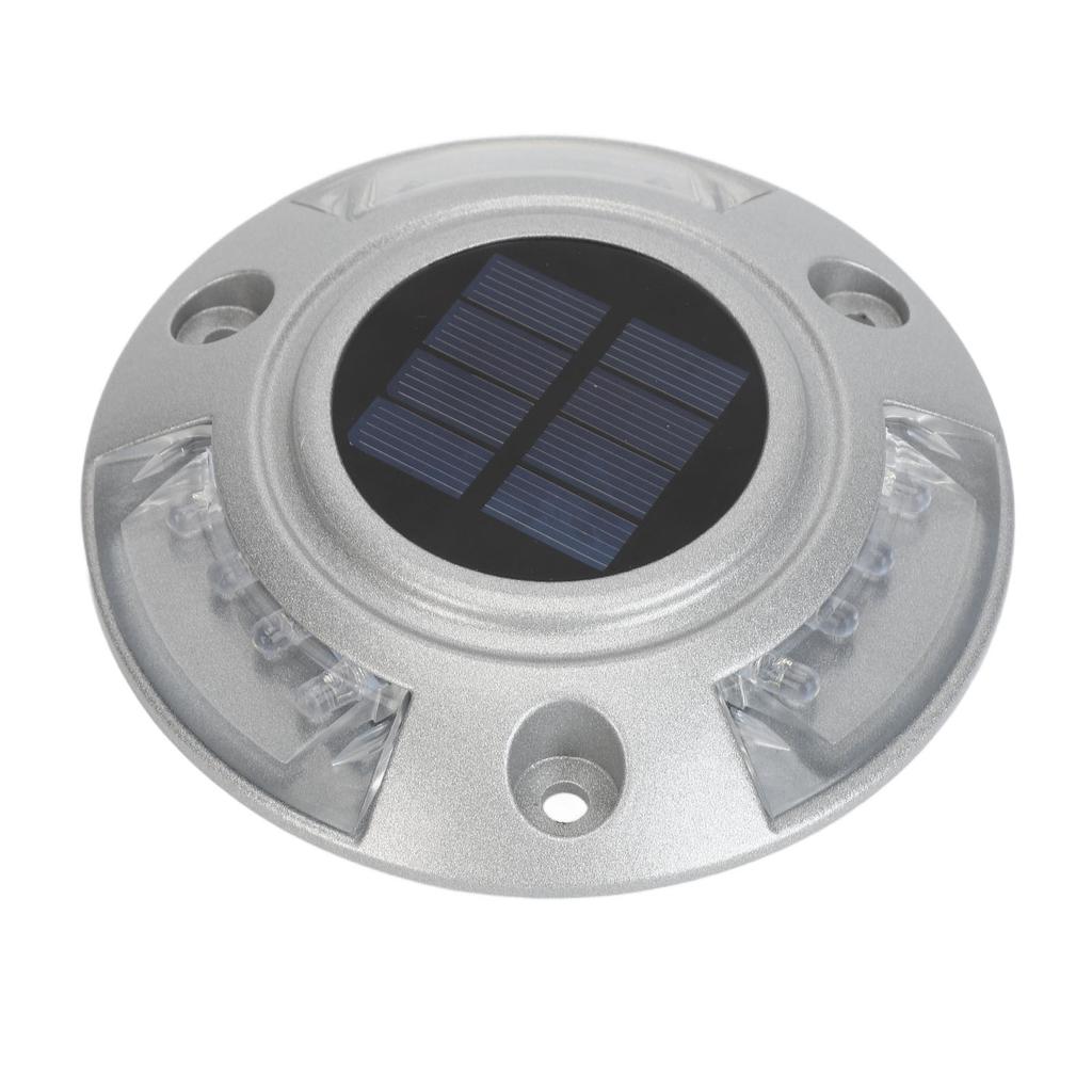 Solar Road Stud Light IP68 Waterproof Aluminum Alloy Automatic Lighting LED Deck Lighting Road Stud 6V 1.8W Red Lighting
