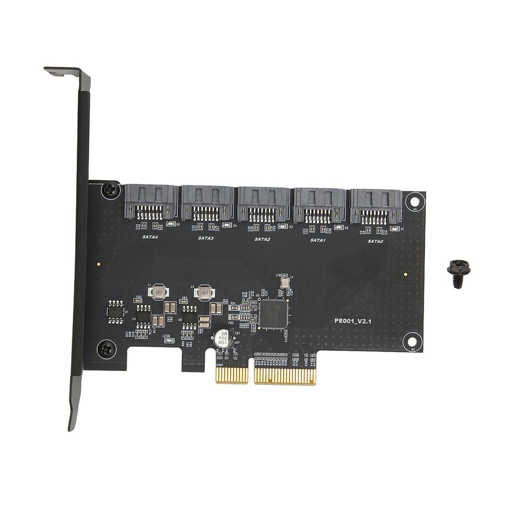 PCIE To 5 SATA Expansion Cards 6Gbps Transfer Rate Plug and Play 5 Port SATA3.0 Expansion Cards for