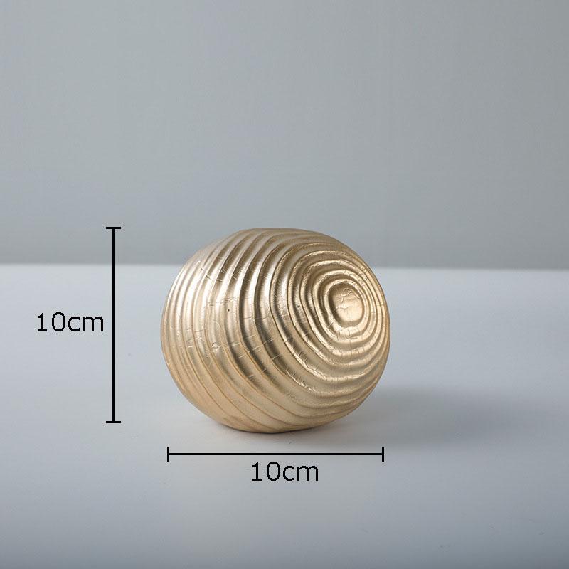 Złota Statua Kuli Falowej Abstrakcyjne Rzemiosło Dekoracja Biurka Ornamenty Kreatywna Sferyczność Dzieło Sztuki Rzeźba Estetyka Pokoju Wystrój