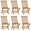VidaXL Folding Garden Chairs 6 Pcs Solid Teak Wood