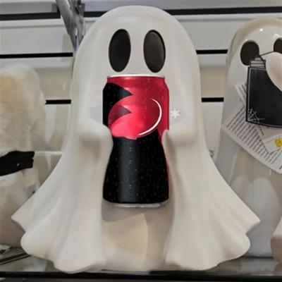 Yousheng Cute Ghost Drink Holder Halloween Ghost Can Holder for Coke Soda Cans Desktop Resin Ornament for Indoor Home Decor