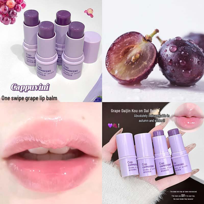 CAPPUVINI Grape Lip Balm & Mask: Hydrates, Moisturizes, Smooths Lip Lines, Enhances Beauty