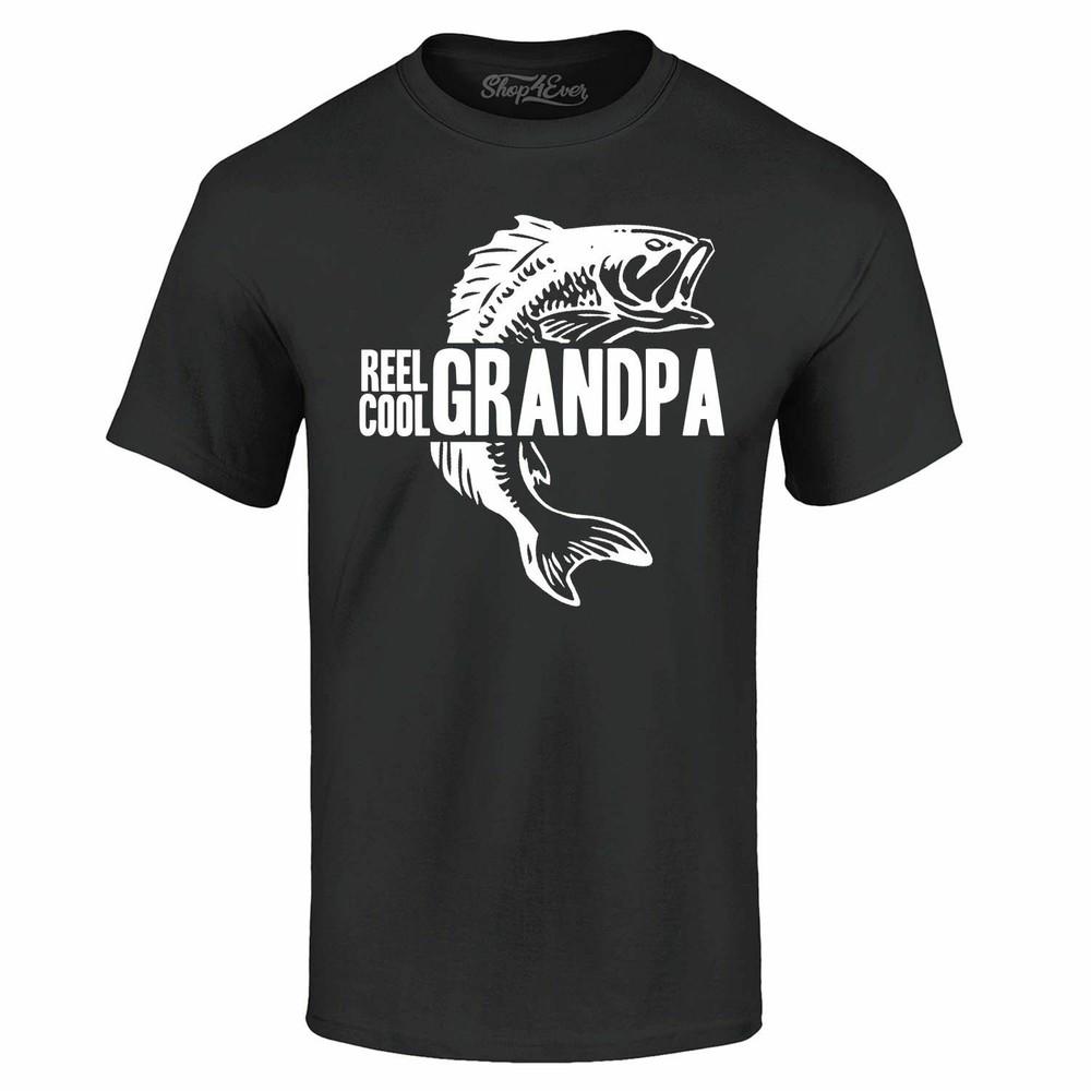 

Reel Cool Grandpa T-shirt Fish Fishing Fishermen Camping Fathers Day Gift Shirts M