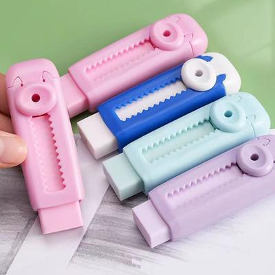 Creative Sliding Erasers, Push and Pull Pencil Eraser, Retractable Pencil Rubber School Stationery Supply