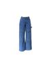 Women's High-Waisted Retro Cargo Jeans, Wide-Leg, Floor-Length Spicy Girl Style