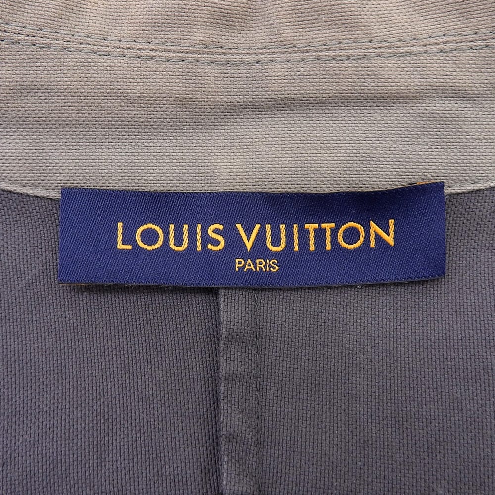 Louis Vuitton Men's Utility Cotton Overshirt, Gray/Multicolor, Size L, RM222M ND2, HNS06W, 22Stainless Steel Tops L grayUsed
